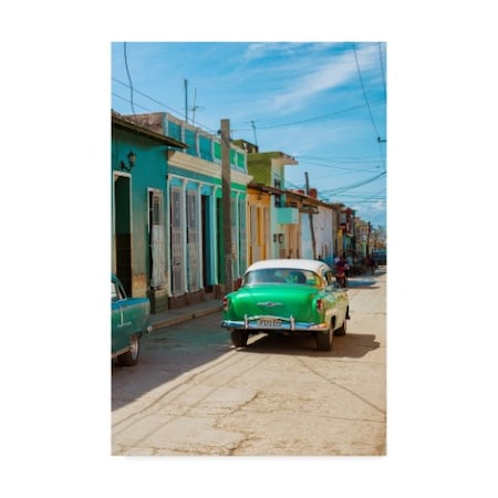 Trademark Fine Art Philippe Hugonnard 'Green Car in Trinidad' Canvas Art, 12x19 PH01186-C1219GG